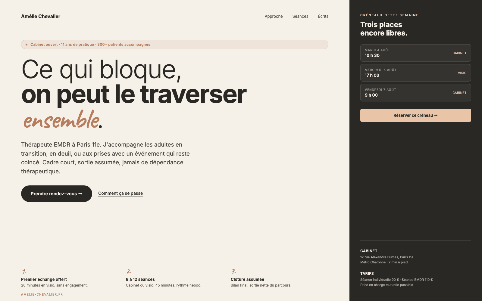 Aperçu du site Amélie C.